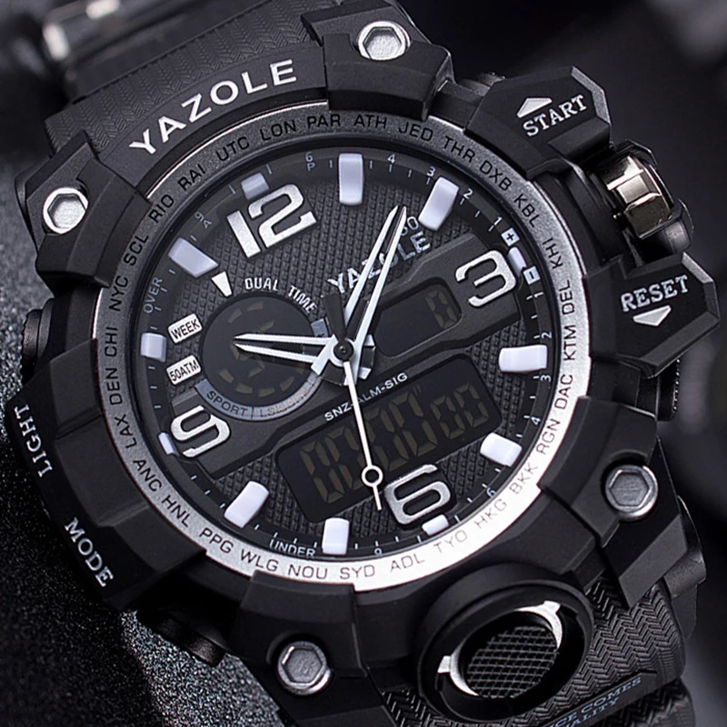 

YAZOLE Top Brand Sport Men Watches Multifunction Men's Watch Quartz Shock Digital Military Chronograph Clock Relogio Masculino