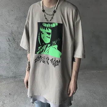

New Fashion "Don't Be Sad" Crying Girl Print Short Sleeve Vintage T-Shirt for Men Fashion O-Neck Men‘s Shirt Causal Tops Tees