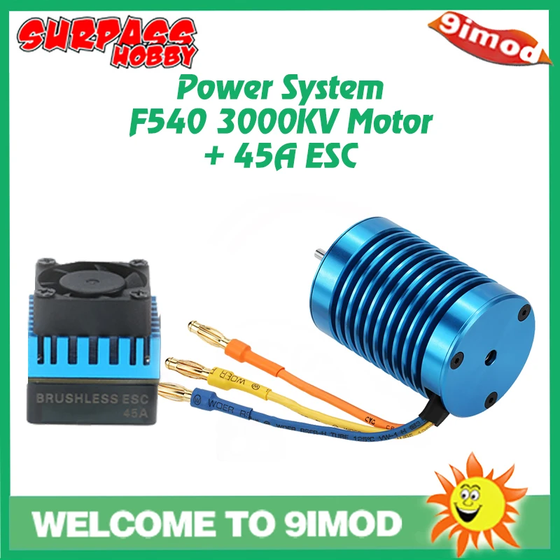SURPASSHOBBY F540 3000/3300/3930/4370KV бесщеточный водонепроницаемый двигатель + 45A ESC для 1:10 RC