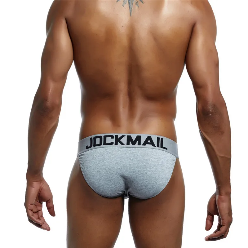 Description Picture 6 of itemJOKCMAIL Fashion Pure Cotton Briefs Shorts Sexy High Slit Men Underwear Satin Waistband Underpants Solid Color Sexy Male Bikini