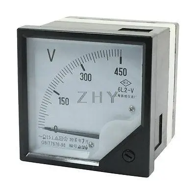 

6L2-V AC 0 - 450V Class 1.5 Accuracy Vertical Mount Volt Meter Analog Voltmeter