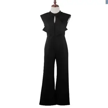 

2020 New england style women loose pants sexy hollow out black womens Bodysuit Slim summer Jumpsuits