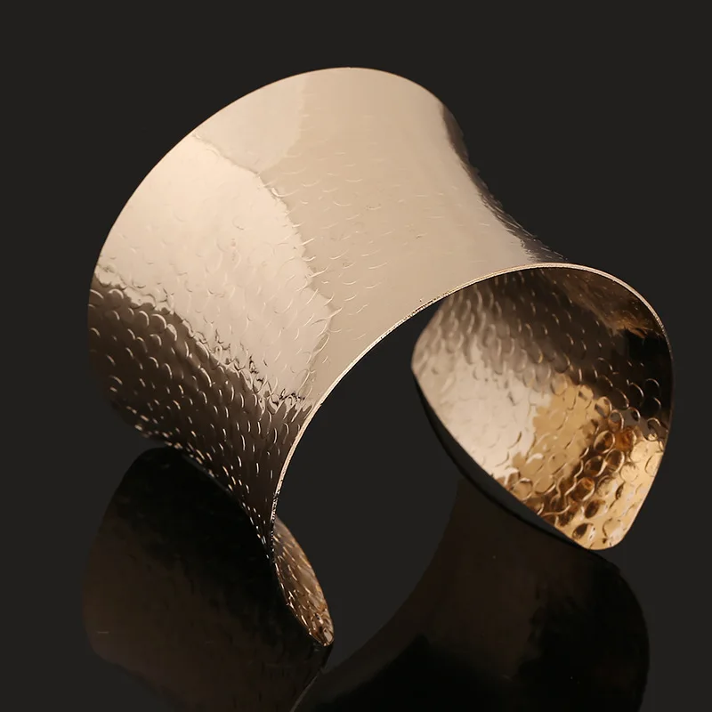 Bangle Bracelet Gold Silver Color Hollow Wide Cuff Bracelets Bangles For Women Men Punk Geometric Alloy Open Big Bangle Bracelet