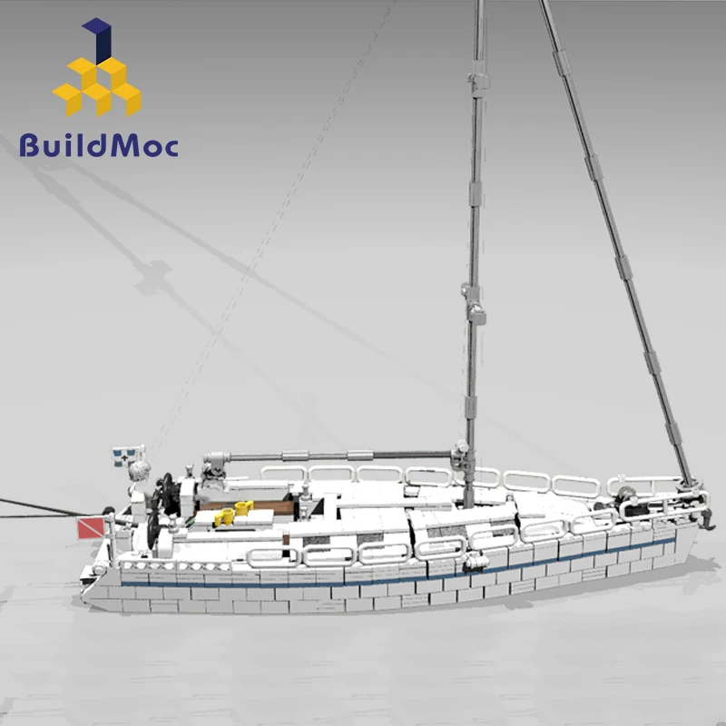 MOC-5186 Sailboat Fishing Boat Bricks Building Blocks Set Kids Ship Model toys