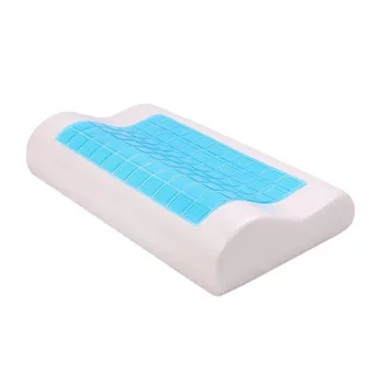 

Summer Cool Gel Bedding Pillow Breathable Slow Rebound Memory Foam Massage Neck Pain Relief Pillow Health Care Pillow White Blue