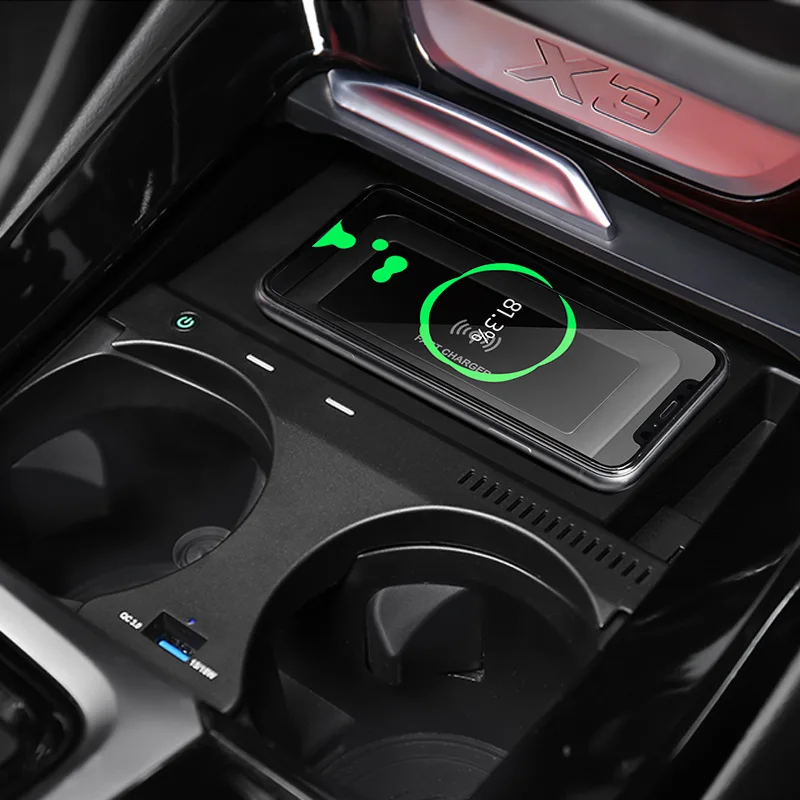 適切なbmw X3 X4 2019 2020 2021 2022車のチーワイヤレス充電プレート携帯電話ホルダーアクセサリー