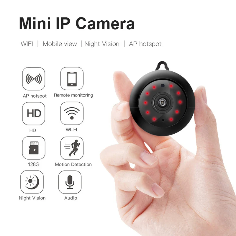

MINI IP Camera Wireless Small CCTV WIFI 1080P Home Security Infrared Night Vision Motion Detection SD Card Slot Audio APP
