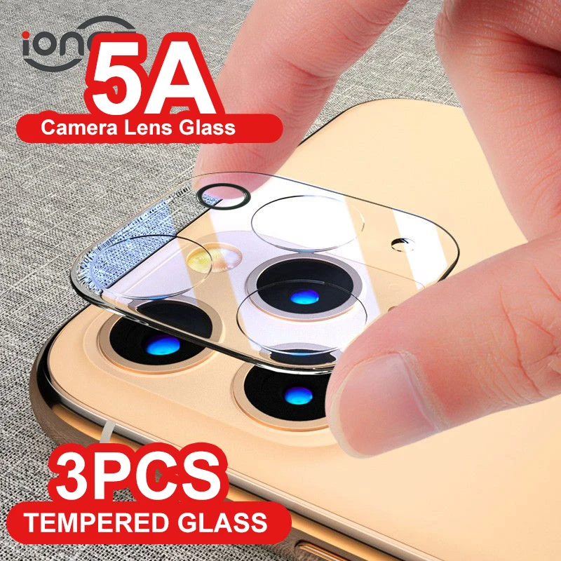Protector de cristal templado para lente de cámara de iPhone 12 Pro, protector de pantalla de cámara para iPhone 11, 12 mini Max, 5A, 3 uds.