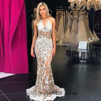 

Fashional Design White Lace Evening Dresses Prom New Arrival Appliques Vestidos De Fiesta Robe De Soiree Plus Size