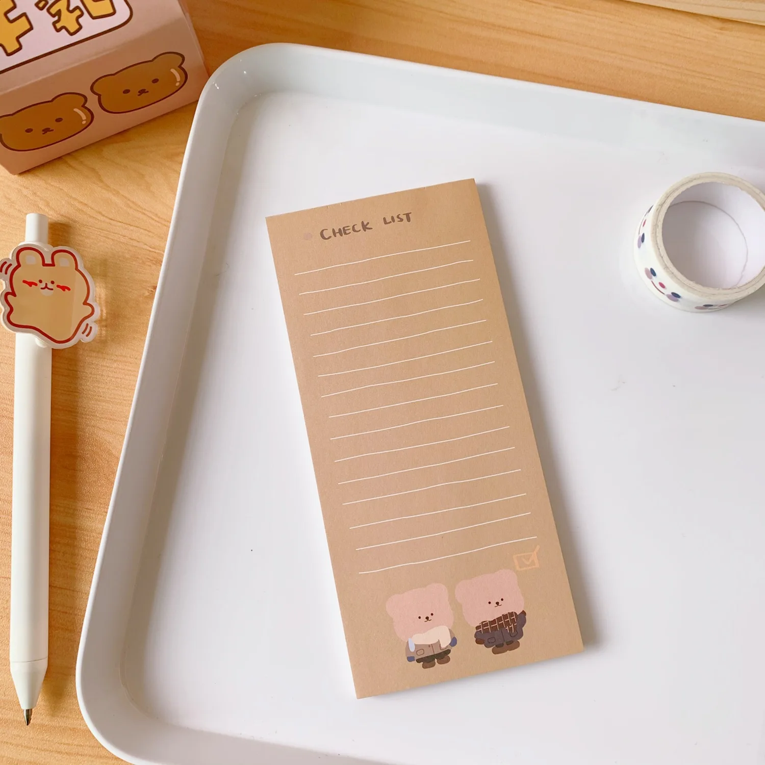 Coréia Biscoito Urso Longo Pegajoso Nota Livro Cookie Bonito Lágrima Mensagem Memorando Caderno Kawaii Estacionário 7 Bloco de notas