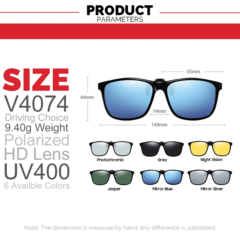 Fishing Polarized Pilot Flip Up Clip on Sunglasses Men Photochromic UV400 Women Driving Sun Glasses Color Change Night Vision