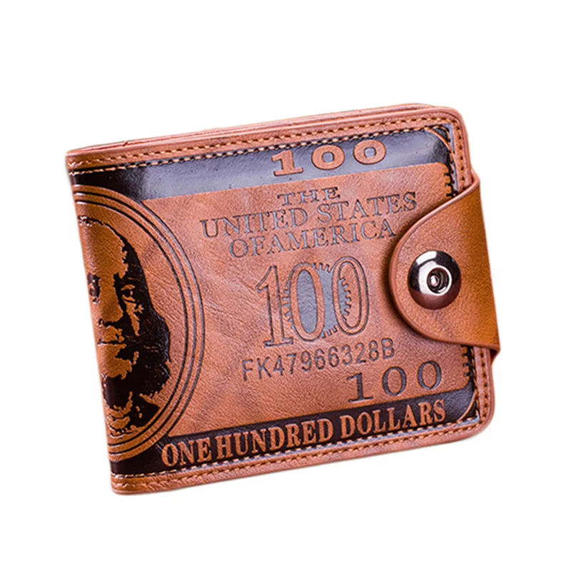 Oeak брендовый короткий кошелек, мужской кожаный кошелек, короткий кошелек для удостоверения личности, кошелек для долларов - Цвет: Coffee