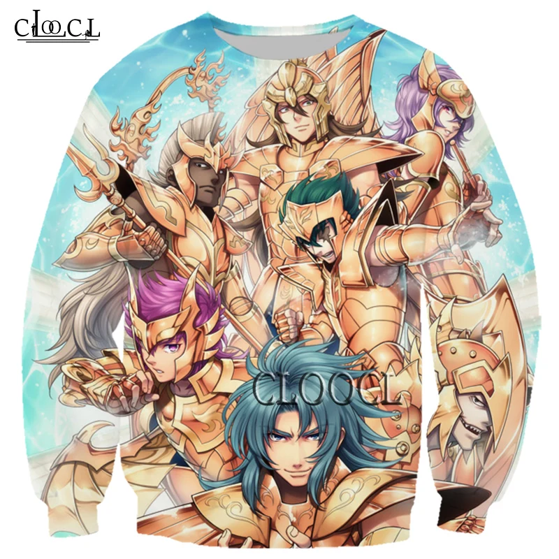 

HX Anime The Knights of the Zodiac Saint Seiya Casual Men Women 3D Print Harajuku Sweatshirt popular Unisex Hipster Couple Tops