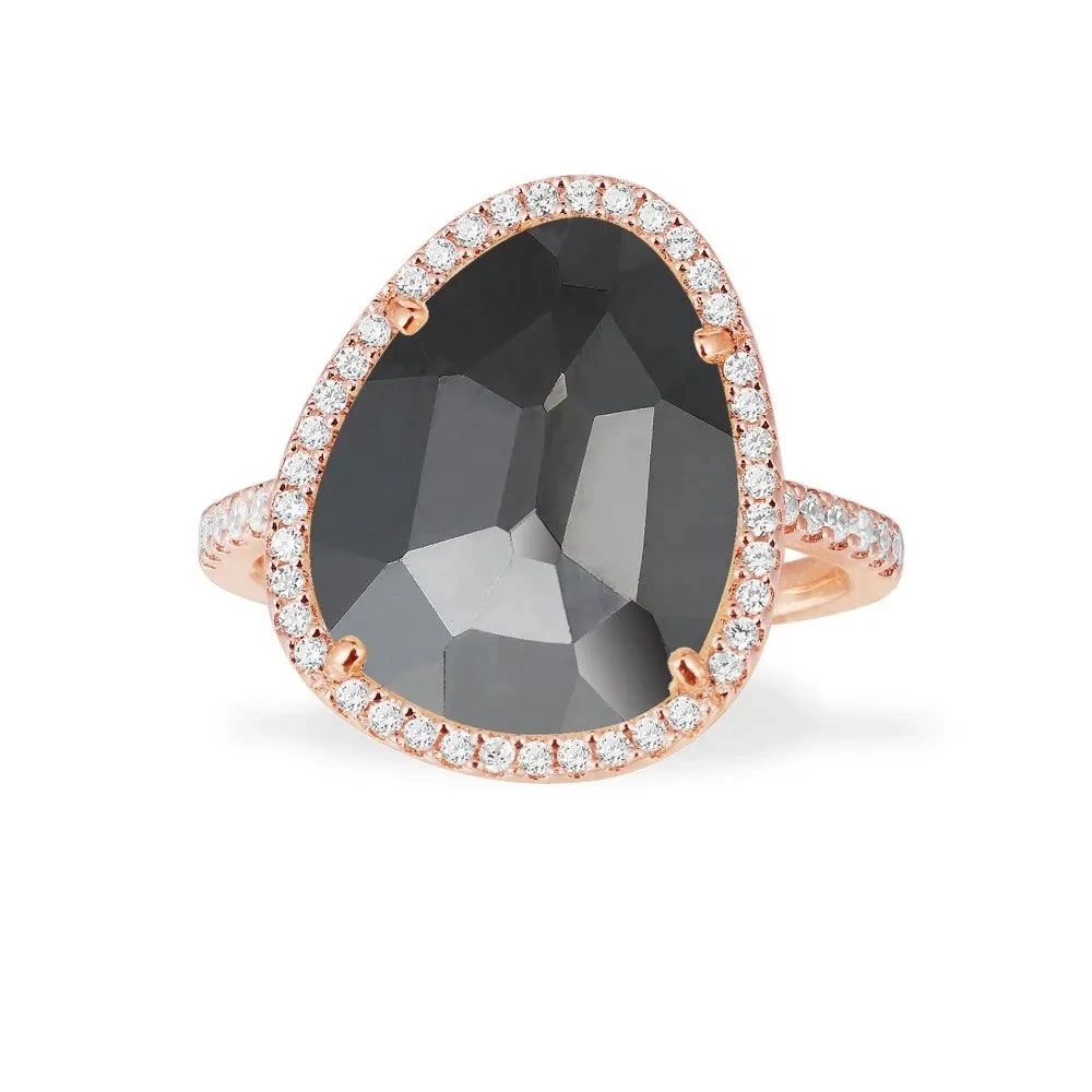 Fashion Charm Sterling Silver Copy 1:1 Replica,White Nacre Ring Black Hematite Ring Monaco Luxury Jewelry Gift