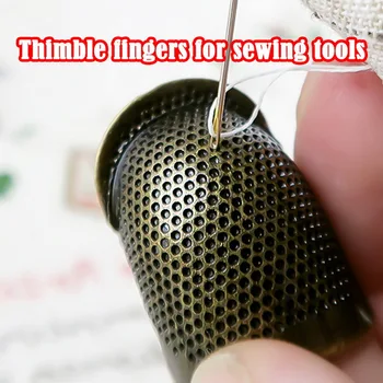 

1PC Handworking Needle Thimble Finger Protector Brass Sewing Tools Antique Ring Stitching Tools DIY Crafts Sewing Accessories
