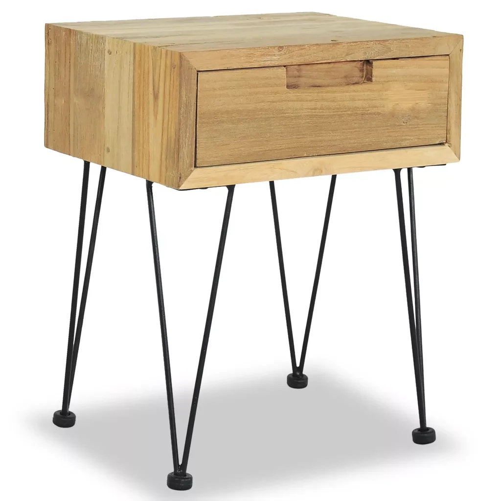 

Modern Stylish Bedside Cabinet 40x30x50 cm Solid Teak Colonial-style Table Drawer Cabinet Telephone Table for Living Room Decor