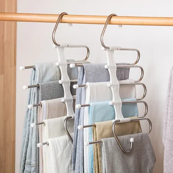 

Adjustable Trouser Pants Rack Closet Organizer Plastic Closet Storage Scarf Neckties Hanger Holder Lightweight Drying Rack