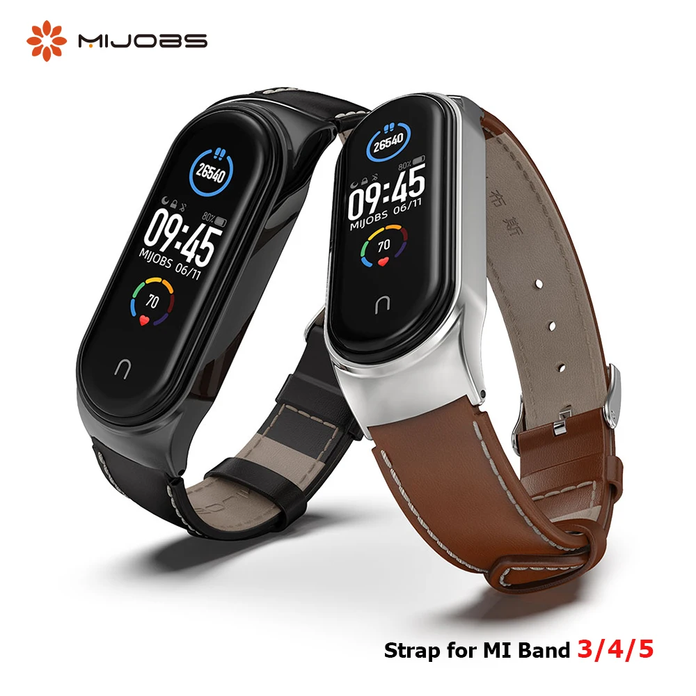 Mi Band 5 4 3 Strap Genuine Leather Opaska Do Wristband Bracelet For Xiaomi Correas Smart Miband Pulseira | Электроника