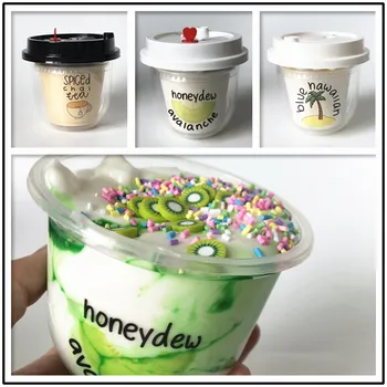 

150ml Fluffy Slime Ice Cream Polymer Clay Super Light Soft Cotton Charms for Slime Kit Antistress Toys Pink Green Red Color