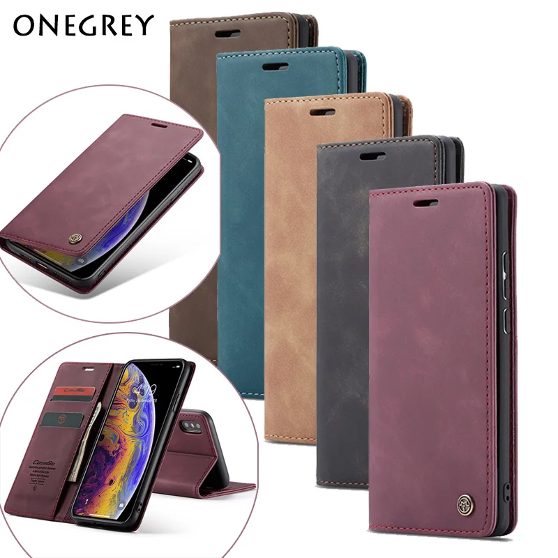 

Strong Magnetic Case For iPhone 11 Pro XS Max XR X 7 8 6 6s Plus 5 5s SE Luxury Leather Flip Wallet Card Stand Phone Cover Coque