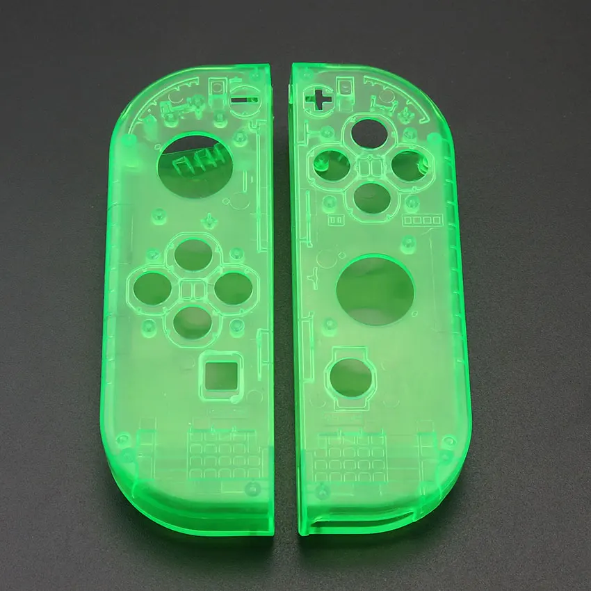ChengHaoRan прозрачный пластиковый корпус Оболочка Чехол и средняя рамка кнопка Набор Замена для nintendo Switch NS Joy-Con контроллер - Цвет: No.42-Clear Green