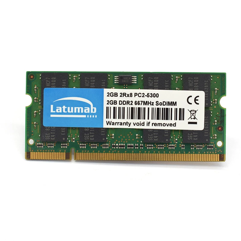 Память для ноутбука Latumab DDR2 2 ГБ 4 667 МГц PC2 5300 память SoDimm ОЗУ 200pin модуль высокого