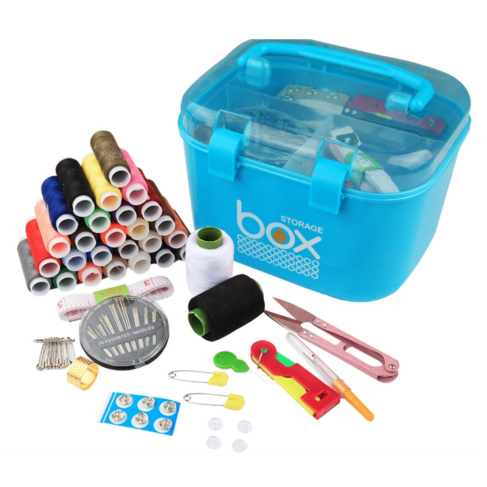 Multipurpose Clear Plastic Bobbins Storage Tool Box Embroidery Sewing Thread Spools Container Case Art Craft Organizer