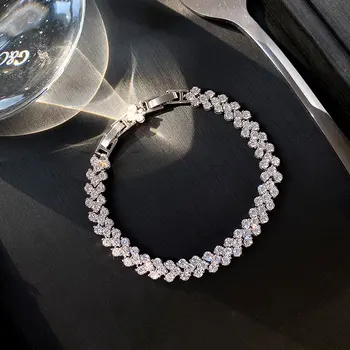 

Sterling Silver Roman Bracelet Ins Niche Designer Female Full Light Luxury High-end Luxury Trendy Bracelets for Women