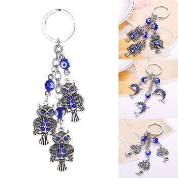 

Creative Blue Evil Eye Key Chain Rhinestone Pendant Purse Handbag Key Chain Gift Y3NE