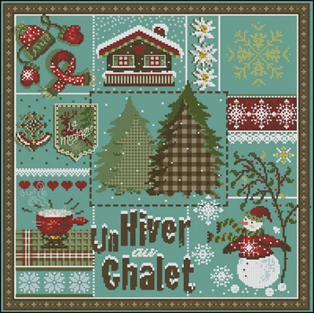 

tt Gold Collection Counted Cross Stitch Kit Cross stitch RS cotton with cross stitch Christmas Snowman and Christmas Tree