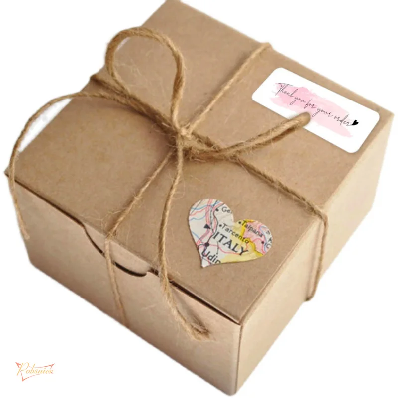 120Pcs/롤 감사합니다 씰링 스티커 제품 선물용 자체 접착 라벨 파티 직사각형 모양 핑크 7.5x2.5cm