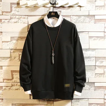 

American Hip Hop Hoodies Round Neck Long Sleeve Streetwear Pullover Mens Long Sleeve Autumn Winter Casual Sweatshirt Fashion 6