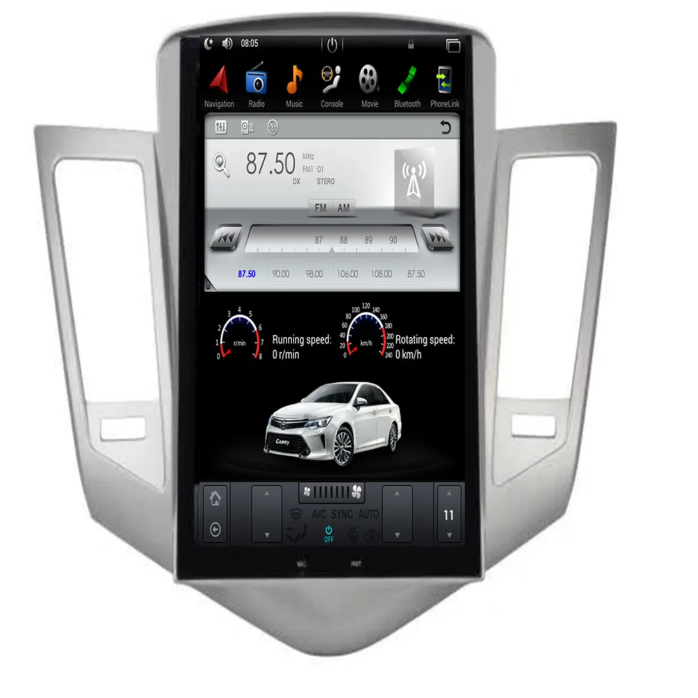 Flash Deal Tesla Style Android 9.0 Car Radio GPS Navigation DVD Player Stereo Headunit for Chevrolet Cruze 2009-2013 2 Din CarPlay OBD WIFI 4