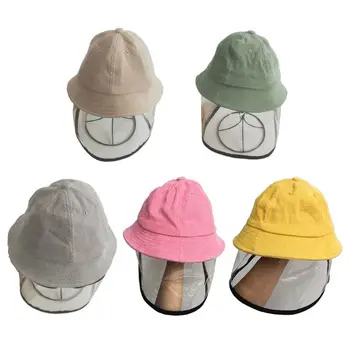 

Protective Face Mouth Mask Kid Bucket Hat Anti-Spitting Saliva Splash Kids Cap