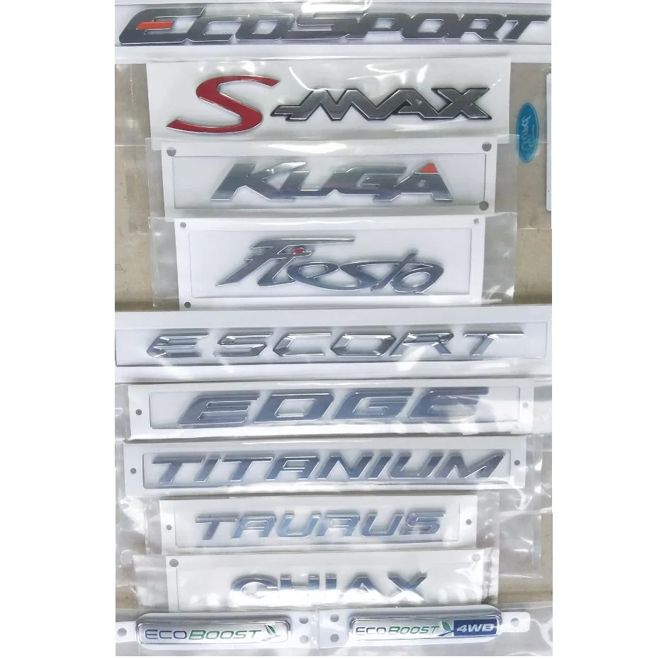 Хромированные буквы багажника для Ford EcoSport S-MAX KUGA Fiesta ESCORT EDGE титановая эмблема