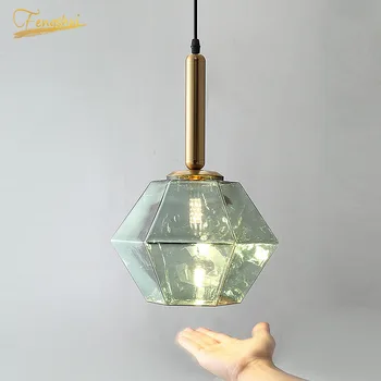 

Nordic LED Glass Stained Pendant Lamp Lighting Modern Design Pendant Lights Home Loft Restaurant Hanging Lamp Deco Light Fixture