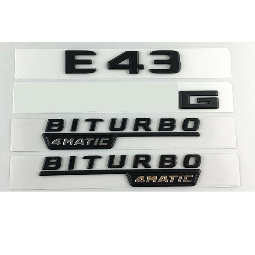 Matte Black Черный E43 для A M G BITURBO 4matic Багажник крыло значки-эмблемы - Цвет: Matte Black