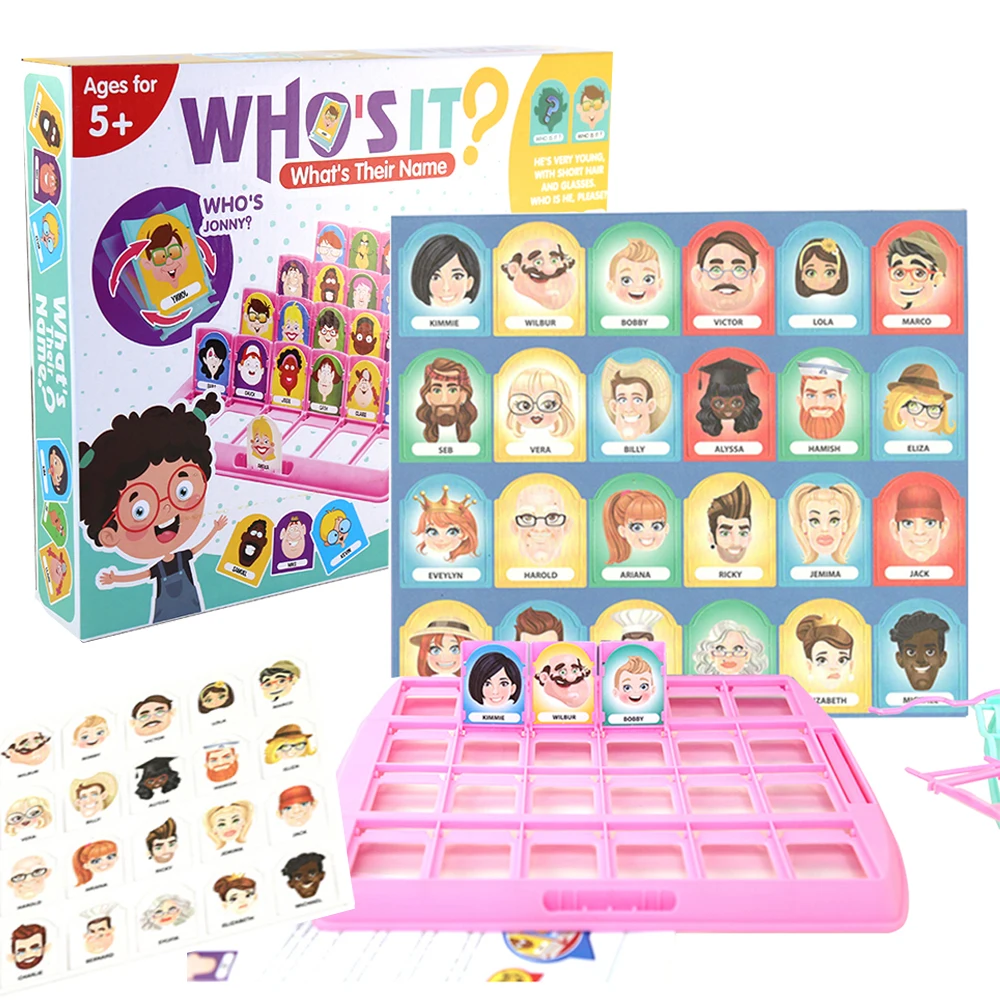 

Newest Who Is It DIY Classic Memory Training Board Game Funny Family Role Desktop Guessing Games Puzzle Game Indoor Kids Gifts