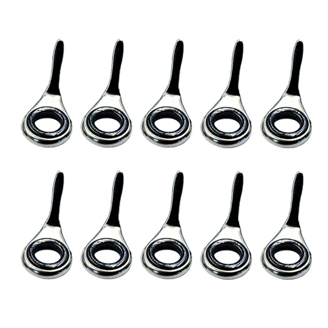 10pcs Fishing Rod Eyes Sic Ring Spinning Rod Guides Line Rings