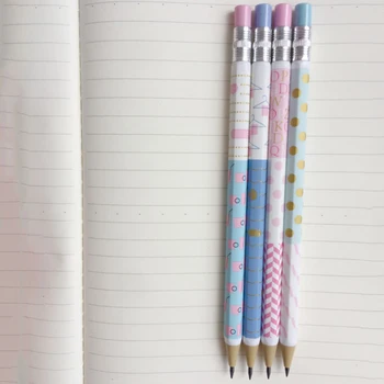 

30pcs/lot New Plain pattern series 2.0mm Drawing Writing Activity Pencil Automatic Pencil with Sharpener School Office Supply