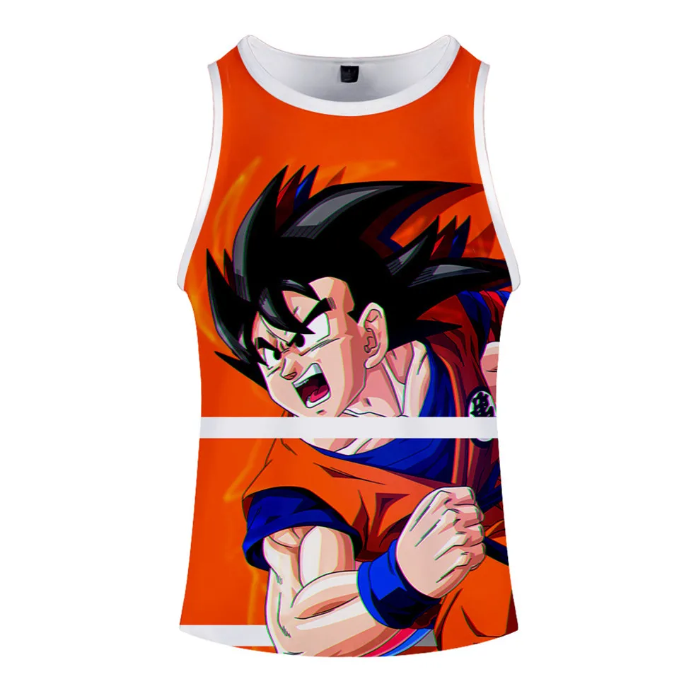Dragon Ball Z Goku, 3d принт, майка для спортзала, Мужская модная футболка без рукавов для фитнеса, аниме, майка для бодибилдинга, топы, Летний жилет