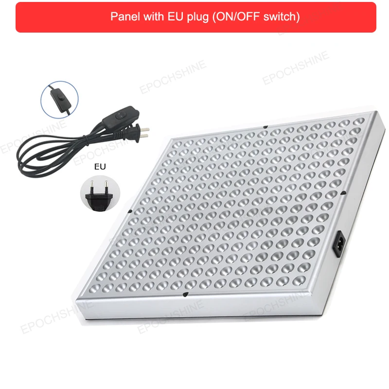 Square Panel EU plug 24 Вт Красный светодиодный светильник 660нм и около инфракрасного 850нм светодиодный светильник терапевтические лампы для кожи и боли - Испускаемый цвет: Square Panel EU plug