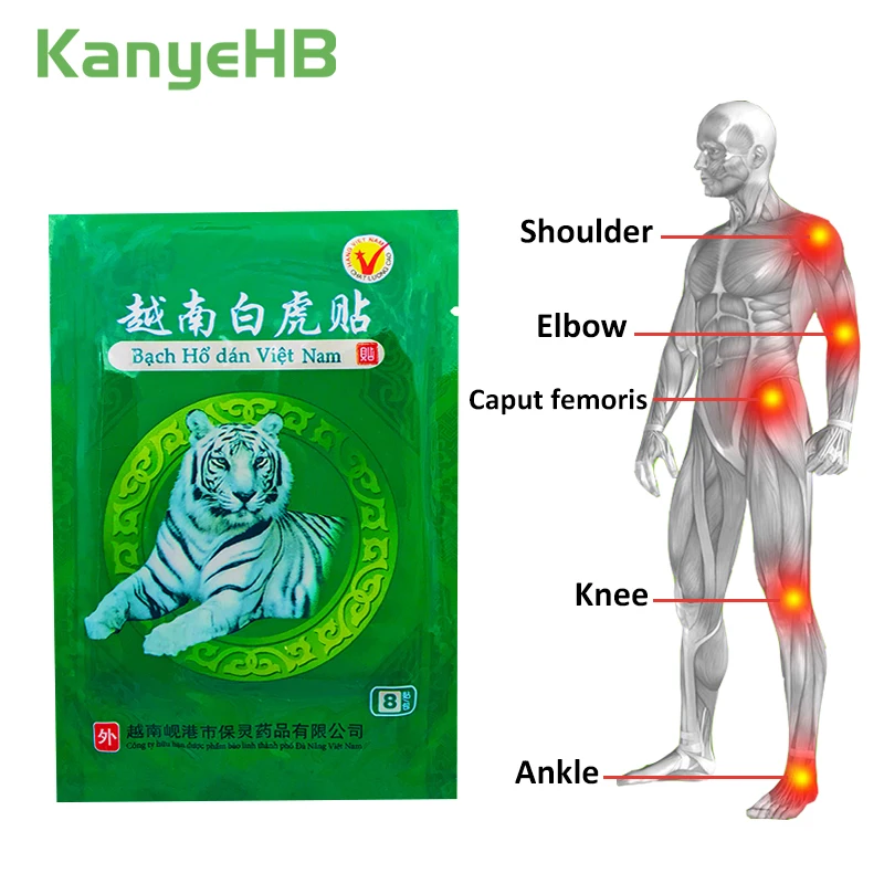 

8pcs/bag Vietnam White Tiger Balm Pain Patch Muscle Shoulder Neck Arthritis Original Chinese Herbal Medical Plaster H003