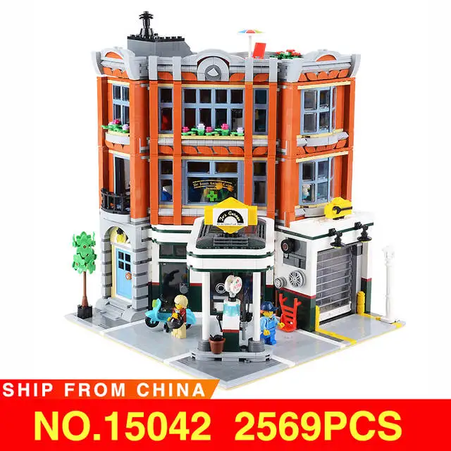 

Movie Series Creator City Street View Corner Garage Set 15042 Building Blocks Bricks Kits Toys for Compatible With legoing 10264