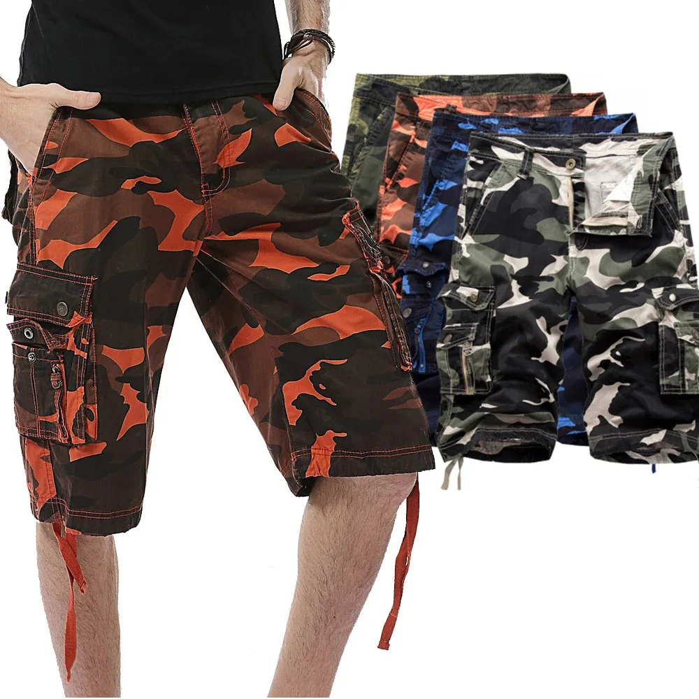 Летние новые модные мужские повседневные камуфляжные карманные пляжные рабочие короткие брюки карго шорты брюки оптом штаны Z4