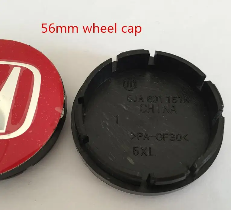 56mm red cap 4 шт. 56 мм 60 мм 65 мм 68 мм центральный колпак на колесо автомобиля значок пылезащитные Чехлы эмблема наклейка автомобиль аксессуары для укладки - Название цвета: 56mm red cap