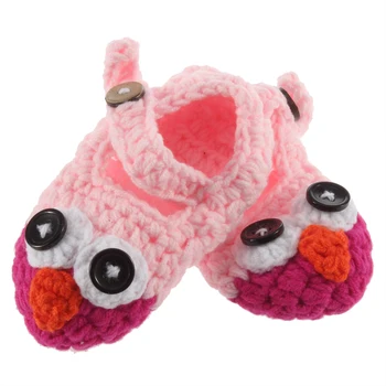 

Baby Shoes Cute Handmade Newborn Baby Infant Crochet Knit Owl Shoes Booties Photograph Gift