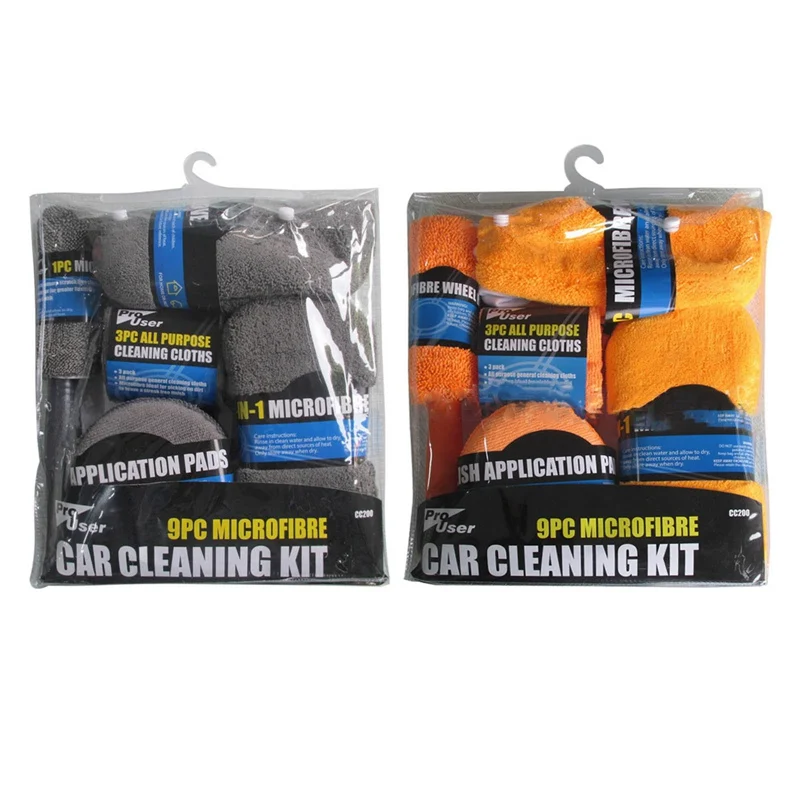 1set Car Detailing Washing Tools Microfiber Towels Blush Sponge Wash