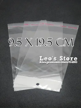

9.5x19.5cm Self Adhesive OPP Bag With Hanging Hole, Clear Header Plastic Bag,Supermarket Bag,wholesale free shipping
