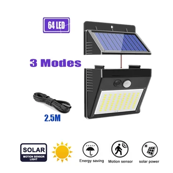 

64/30 LED Solar Power Street Light PIR Motion Sensor Lamps Garden Security Lamp Outdoor Street IP65 Waterproof Wall Lights optio